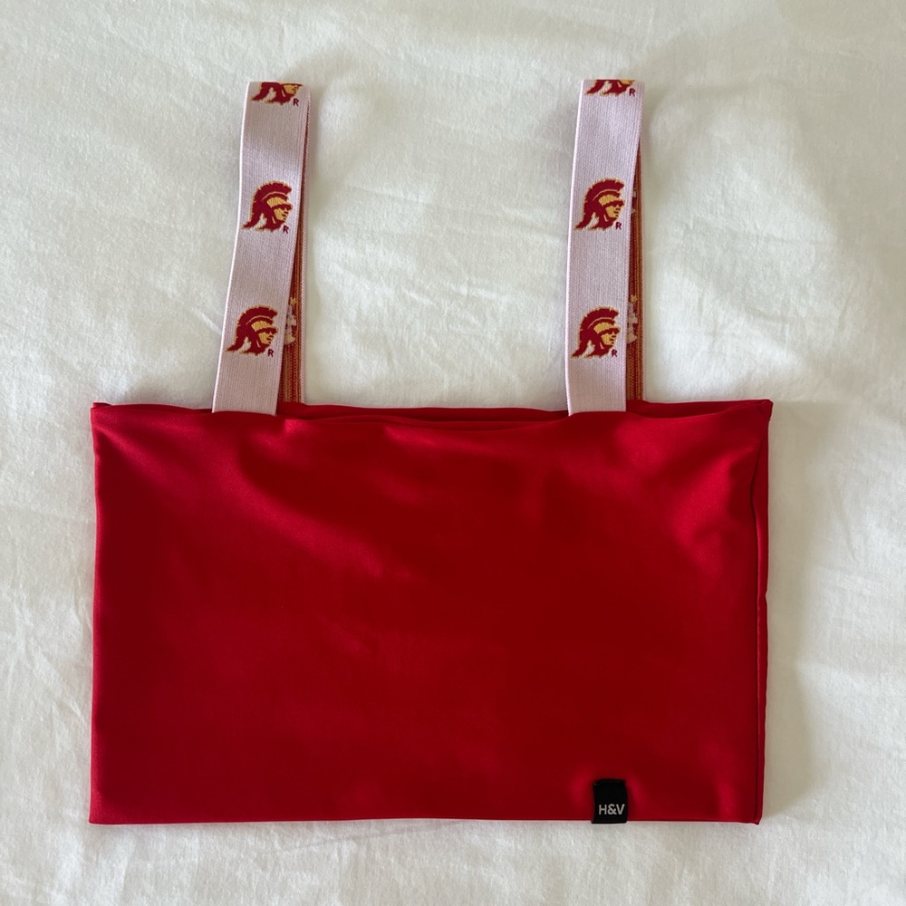 USC Crop Top with Logo Straps
